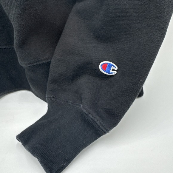 Champion Reverse Weave Mens Oversized Arch Crew Black Sweatshirt Sz Large - Picture 3 of 10